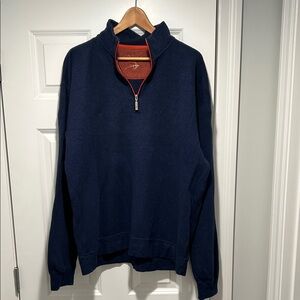 Orvis Men's Navy Zip-Up Sweater